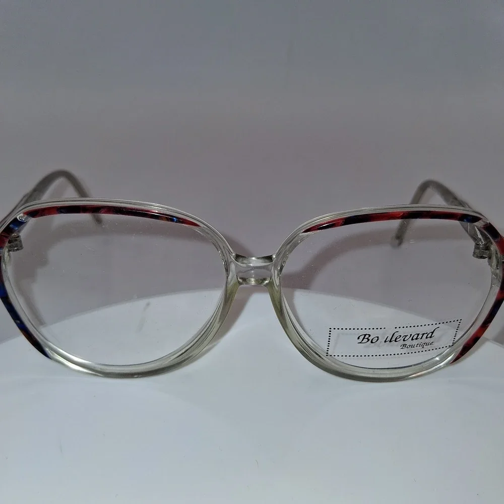 Boulevard Boutique Eyeglasses Frames 2102 52-18-135 Blue/Crystal FRAMES ONLY